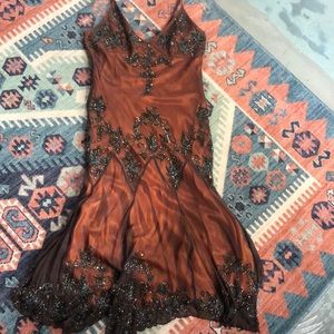 00’s Silk Sequins Cocktail Dress